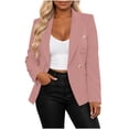 thumbnail image 2 of Bzdzmqm Women Plus Size Blazer Long Sleeve Lapel Button Down Open Front Solid Casual Work Office Jacket Business Fall Winter Spring Trendy Outfits, Pink 3XL, 2 of 6