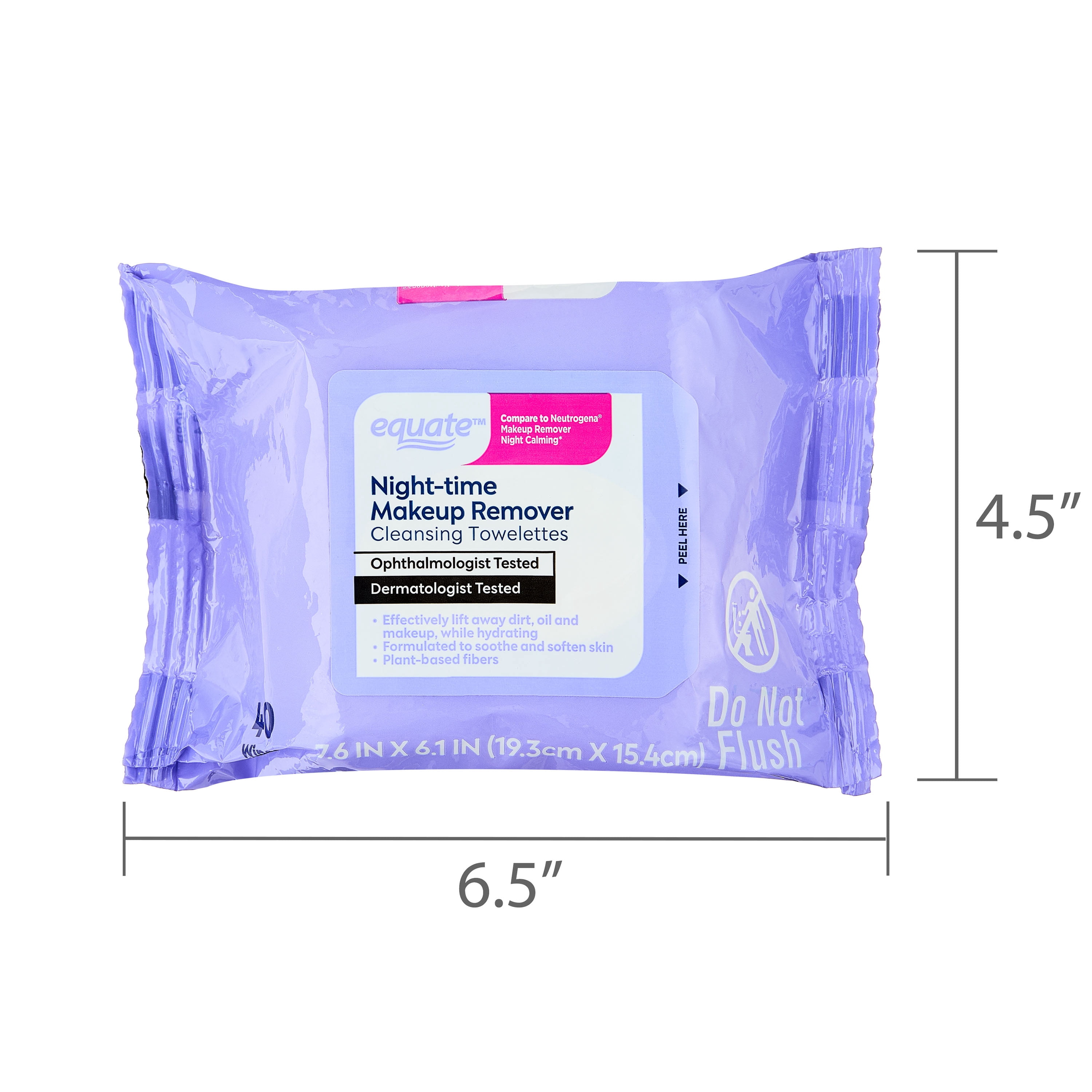 Equate Night-time Makeup Remover Cleansing Towelettes, 40 Count