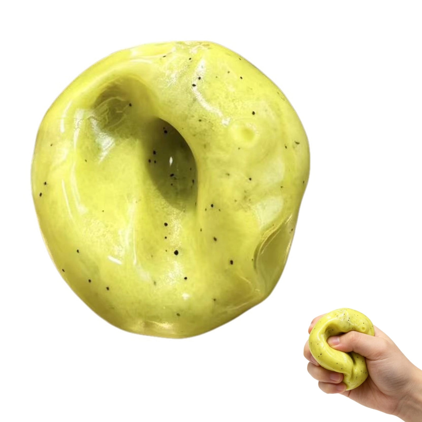 Handmade Stress Mashed Potato Slush Ball Slow Rebound Sensory Squeeze Balls for Anxiety Relief & Focus - Sand Filled Crunchy Squishies Balls for Adults - Portable Desktop Stress Relief Toys,1pcs