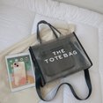 thumbnail image 3 of Bolsos Cruzados Grandes Con Letras Transparentes Hugtrwg para Mujer PVC Negro, 3 of 9