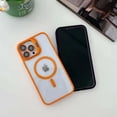 thumbnail image 6 of for iPhone 16 Magnetic Phone Case, Compatible with MagSafe, Military-Grade Protective Case, With Lens Flim, Built-in Stash Camera Stand Phone Case, Scratch-Resistant Back Cover,Orange, 6 of 8