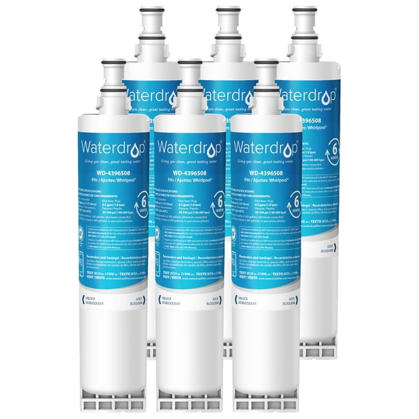 6 Pack Waterdrop 4396508 Replacement for Whirlpool 4396508, 4396510