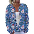 thumbnail image 2 of Cárdigan informal de punto estampado para mujer, con chaqueta abotonada y abrigo superior para mujer, 2 of 5