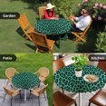 thumbnail image 4 of Green Leopard Print Round Tablecloth for 45-54 Inch Tables,Fitted Table Cover with Elastic Edge,Farmhouse Abstract Animal Patterned Waterproof Outdoor Table Cloth Protector for Patio Garden Dinner, 4 of 9
