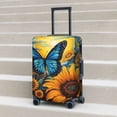 thumbnail image 2 of Lsque Colorful Cloud Butterfly Sunflower Printed Luggage Cover, Travel Luggage Protector,Scratch and Dirt Resistant, Fits 18-32 Inch Luggage - Large, 2 of 9