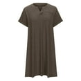 thumbnail image 4 of Patlollav Womens Dresses 2024,Women'S Oversized Casual Loose Summer Solid Color V-Neck Short Sleeved Dress, 4 of 6