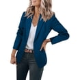 thumbnail image 2 of Mifsaly Womens Blazers for Work Casual Single Button Long Sleeve Suit Jackets Lightweight Business Casual Office Professional Blazer Navy,S, 2 of 6