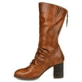 thumbnail image 2 of Journee Womens Sequoia Stacked Heel Mid Calf Boots, 2 of 9