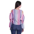 thumbnail image 4 of Moomaya Printed Casual Long Sleeve Tops Women Cold Shoulder Ruffle Sleeves Top, 4 of 4