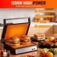 thumbnail image 2 of Panini Press Grill  1200w Sandwich Maker With Non-stick Plates Standard 2-slice Electric Indoor Opens 180° To Fit Any Size Of Food Removable Drip Tray Stainless Steel Sliver, 2 of 9