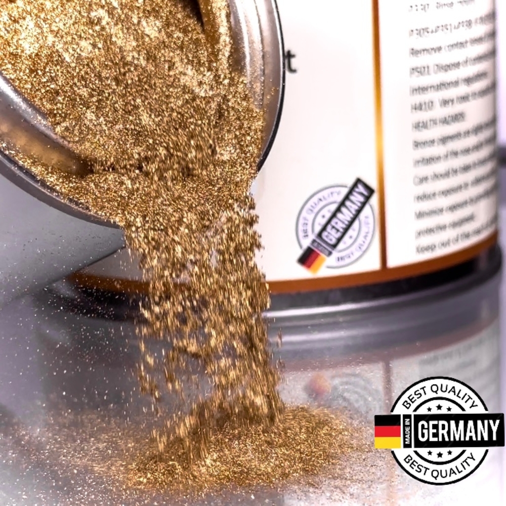 COMETCHEMICAL Metallic Pigment for Solvent, Epoxy Resin, Extra Pale Gold, 1.54lb