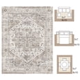 thumbnail image 6 of SIXHOME 8'x10' Area Rugs for Living Room Washable Rug Vintage Medallion Living Room Rug Distressed Soft Carpet Large Area Rugs for Bedroom Dinning Room Office Indoor Retro Home Decor Taupe, 6 of 6