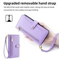 thumbnail image 6 of SaniMore for Google Pixel 7 Case, with Kickstand [Shoulder & Wrist Strap] Flip Zipper Wallet Cash & Card Slots PU Leather TPU Interior Full Body Protection for Google Pixel 7, Purple, 6 of 8