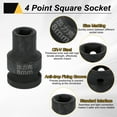 thumbnail image 4 of Uxcell 4 Point Square Socket 1/2" Drive 8mm Metric CR-V Impact Wheel Socket, 4 of 7
