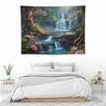 thumbnail image 3 of ONETECH  Forest Tapestry Mushroom Flower Tapestry Galaxy Natural Waterfall Tapestry Colorful Floral Plants Wall Tapestry Fantasy Aesthetic Tapestry Wall Hanging, 3 of 7