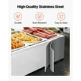 thumbnail image 4 of VEVOR Commercial Food Warmer, 1500W Electric Stainless Steel Steam Food Warming with Lid, 6-Pan Fast Heating Countertop Buffet Bain Marie with Power Cord, 4 of 9