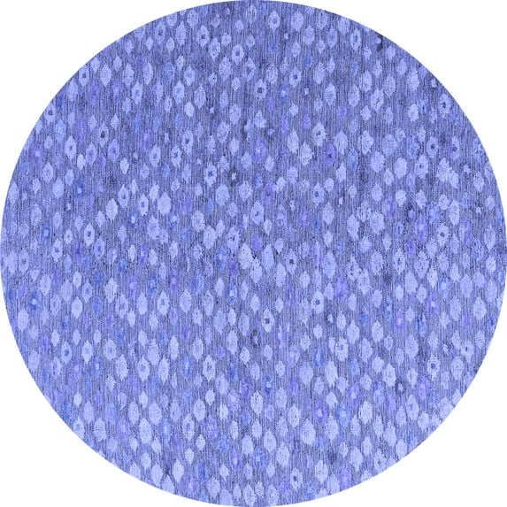 Ahgly Company Indoor Round Abstract Blue Modern Area Rugs, 5' Round