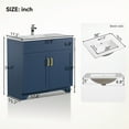 thumbnail image 6 of KZElegy Bath Vanity Cabinet and 36" Sink ,Freestanding Bathroom Cabinet Vanity with Double Door,Blue, 6 of 10