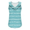 thumbnail image 6 of ZQGJB Sexy Ruffled Trim V Neck Tank Tops for Women Casual Striped Color Block Print Summer Sleeveless Tunic Blouse Loose Fit Dressy Shirts Light Blue S, 6 of 6
