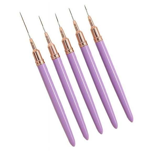 5PCS 7/9/11/15/25mm Nail Liner Brush Set UV Gel Nail Brushes Kits French Stripe Line Painting Drawing Flower Pen Tools,B