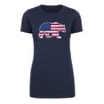 thumbnail image 2 of American Flag Bear Women's 4th of July T-shirts, Graphic Tees for Ladies - Heather Navy MH200WPATRIOT S1 XS, 2 of 3