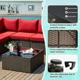 thumbnail image 5 of Vicluke 7 Piece Patio Furniture Set, Rattan Wicker Sectional Sofa Set Backyard-Wine Red（Extra Khaki Covers）, 5 of 10