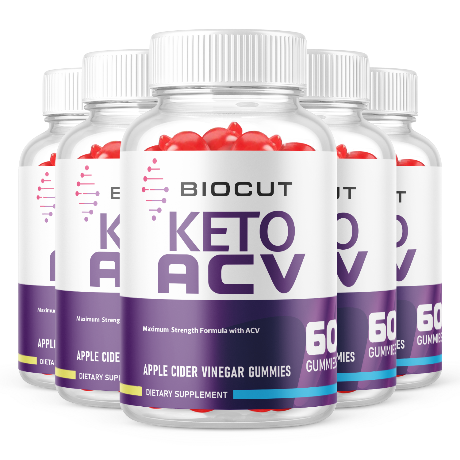 (5 Pack) Biocut Keto ACV Gummies Supplement for Weight Loss Energy
