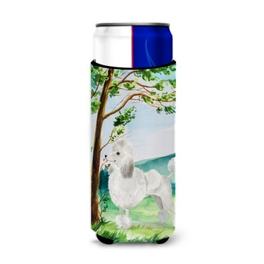 Carolines Treasures CK1999MUK Under the Tree White Poodle Michelob Ultra Hugger for slim cans  Slim Can multicolor