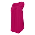 thumbnail image 5 of BYHONG Women's Loose Pleated Square Neck Tank Top Summer Sleeveless Vest Blouse, Plus Size Casual Top for Women Hot Pink XL, 5 of 6