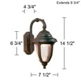 thumbnail image 4 of John Timberland Casa Sierra Rustic Vintage Outdoor Wall Light Fixtures Set of 2 Bronze Metal 14 1/2" Seeded Glass for Post Exterior Barn Deck House, 4 of 4