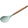 thumbnail image 1 of Cuchara de cocina de silicona no tóxica, juego de utensilios de cocina con mango de madera natural (verde) (1 pieza), 1 of 4