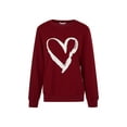thumbnail image 2 of Family Matching Parent-Child Sweatshirt, Long Sleeve Hearts Print Tops, Round Collar Loose Fit Pullover, 2 of 10