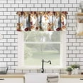 thumbnail image 4 of Autumn Pumpkin Valance Curtains, Watercolor Fall Leaves Maple Leaf Pumpkins Harvest Thanksgiving Farmhouse Window Treatment Valances for Kitchen Living Room Bedroom, 54x18 Inch, 4 of 6
