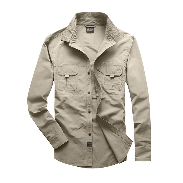 XDZJLR Men Shirts Fishing Long Sleeve Travel Work Summer Button Down Shirts for Men