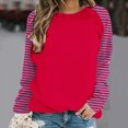 thumbnail image 2 of ShomPort Women's Color Block Tunic Tops Long Striped Sleeve Crew Neck Sweatshirts Casual Loose Tops, 2 of 4