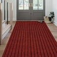 thumbnail image 2 of Morefany Runner Rugs Outdoor Indoor Area Rug with Rubber Backing Non Slip Carpet Custom Size Mat for Hallway Entryway Kitchen Garage Laundry Striped Red 3' x 21', 2 of 7