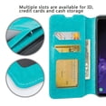 thumbnail image 2 of For Samsung Galaxy S10 Plus/S10+ Case, PU Leather Flip Wallet Case Cover Folio [Kickstand] ID&Credit Card Slot Cute Girls Women For Galaxy S10+/S10 Plus (2019 Release) -Turqouise, 2 of 5