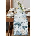 thumbnail image 2 of Summer Sea Turtle Burlap Cotton Table Runner 13x60 Inches Long, Ocean Coastal Coral Flower Blue Farmhouse Table Runners, Outdoor Dining Tablecloths Decor for Baby Shower/Party/Wedding, 2 of 6