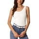 thumbnail image 1 of Chaleco de suéter sin mangas para mujer, ligero, con cuello redondo, camisetas de punto acanalado, básicas de verano 2025 XS Blanco, 1 of 5