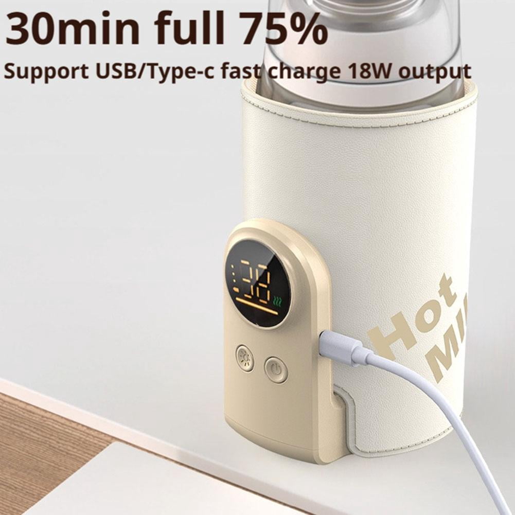 YaoHuan Upgrade Portable Bottle Warmer for Travel,6 Temp Milk Warmer with Smart Temperature Control & Night Light,Rapid Warming,Long-Lasting Warming up to 6-10H,for Breast Milk,8000mAh