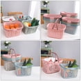 thumbnail image 3 of ELAYARD Plastic Hand Basket Grocery Basket Pink Storage 1Pcs for Store Use, 3 of 8