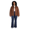 thumbnail image 6 of Time and Tru Women's Plus Chevron Midweight Puffer Jacket, Sizes XS-3X, 6 of 8