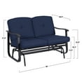 Mainstays Belden Park Cushion Steel Outdoor Glider Bench Navy Blue