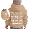 thumbnail image 3 of Kiijoy Hoodies for Girls Bow Print Hooded Sweatshirt Soft Long Sleeved Pullover Hoodie, 3 of 4