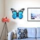 thumbnail image 5 of 2 piezas de Escultura colgante de mariposa Gloria adorno artesanal de hierro decoración decorativa de pared de Metal azul y violeta, 5 of 9
