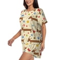 thumbnail image 2 of Wukai Dachshund Dog And Flower Women's Pajama Set,Short-Sleeve Top and Shorts with Elastic Waistband and Pockets for Loungewear, Yoga, and Casual Wear-XX-Large, 2 of 8