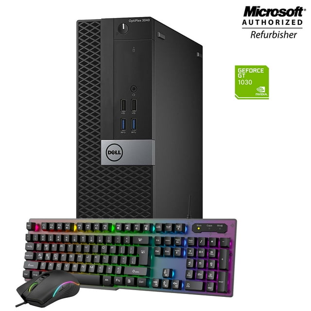 Gaming Dell Optiplex Desktop PC 3040 Computer Intel Core i5 3.20 GHz NVIDIA GeForce GT 1030 2GB 16GB RAM NEW 128GB SSD Win 10 Pro WIFI, Gaming PC Keyboard & Mouse