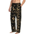 thumbnail image 6 of Naloa Modern Golden Butterfly Pajama Pants Men, PJ Bottoms, Sleep & Lounge Pants-Small, 6 of 6