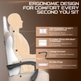 thumbnail image 2 of Linen Fabric Beige/Coffee Gaming Chair with Footrest, Ergonomic Computer Chair with Massage Lumbar Pillow and Adjustable Headrest, Comfortable Office Chair for Home & Gaming, 2 of 7