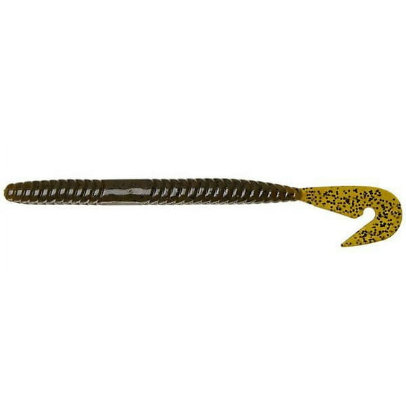 Gambler Burner Worm Soft Plastic Cut Tail Worm (Green Pumpkin Black Blue Glitter, 7 1/2 inch)